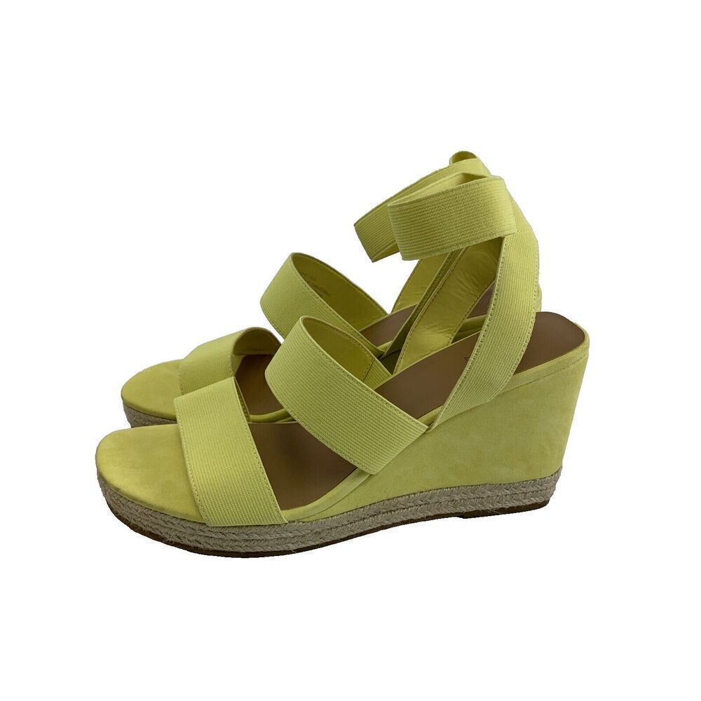 Caslon Leona Wedge Sandal Yellow Sunlight Stretch Espadrille Ankle Strap 10 M